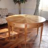 Table de paie en bois de merisier avec plateau en soleil